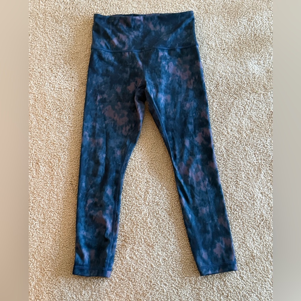 Athleta Elation 7/8 Tight Leggings Blue Purple Print Women’s XS